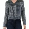 Gracia Womens Tweed Short Motorcycle Jacket