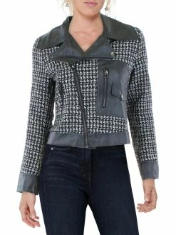 Gracia Womens Tweed Short Motorcycle Jacket