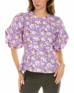 Gracia Puffed Sleeve Peplum Blouse for women