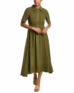 Gracia Front Zip Midi Dress for women