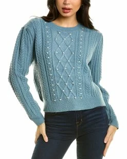 Gracia Bead Embellished Cable-Knit Sweater for women