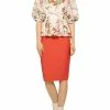 Gracia Womens Stretch Professional Pencil Skirt