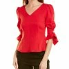Gracia Puff Sleeve Fitted Top for women
