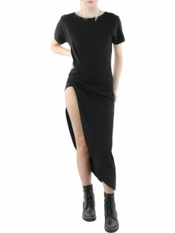 Gracia Womens Shirred Hi-Low Blouse Dress