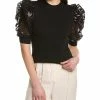 Gracia Sequin Mutton Sleeve Top for women