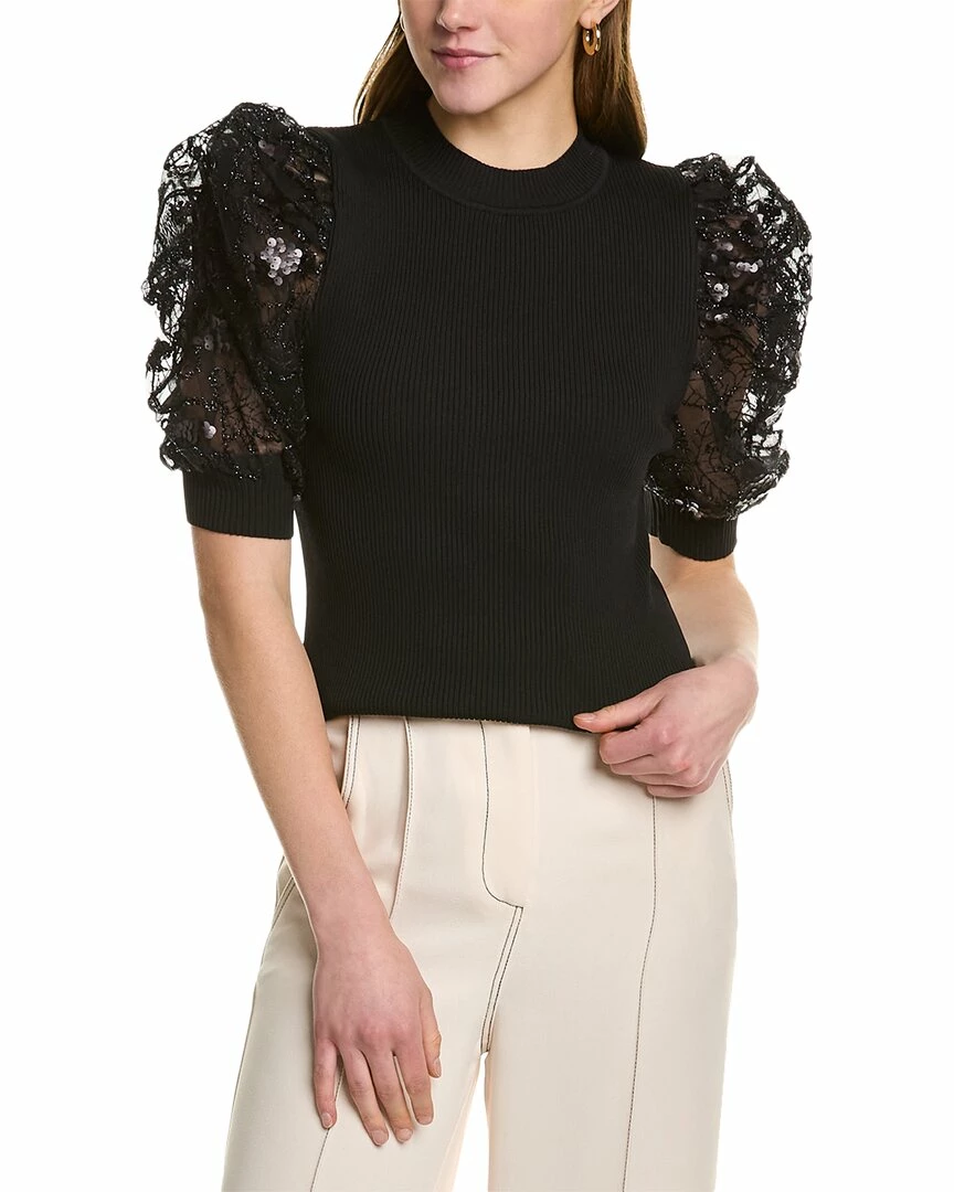 Gracia Sequin Mutton Sleeve Top for women