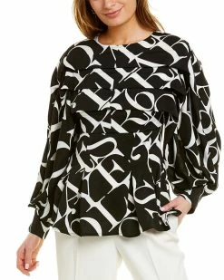 Gracia Number Print Peplum Blouse for women