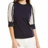 Gracia Flower Trim Top for women