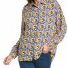 Gracia Spiral Print Button-Down Blouse for women