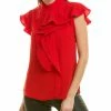 Gracia Pleated Ruffle Top for women