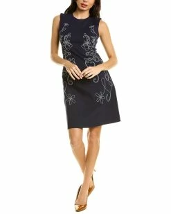 Gracia Floral Piping Embroidered Sheath Dress for women
