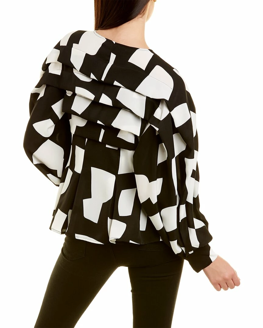 Gracia Square Shaped Printing Peplum Blouse for women - Image 2