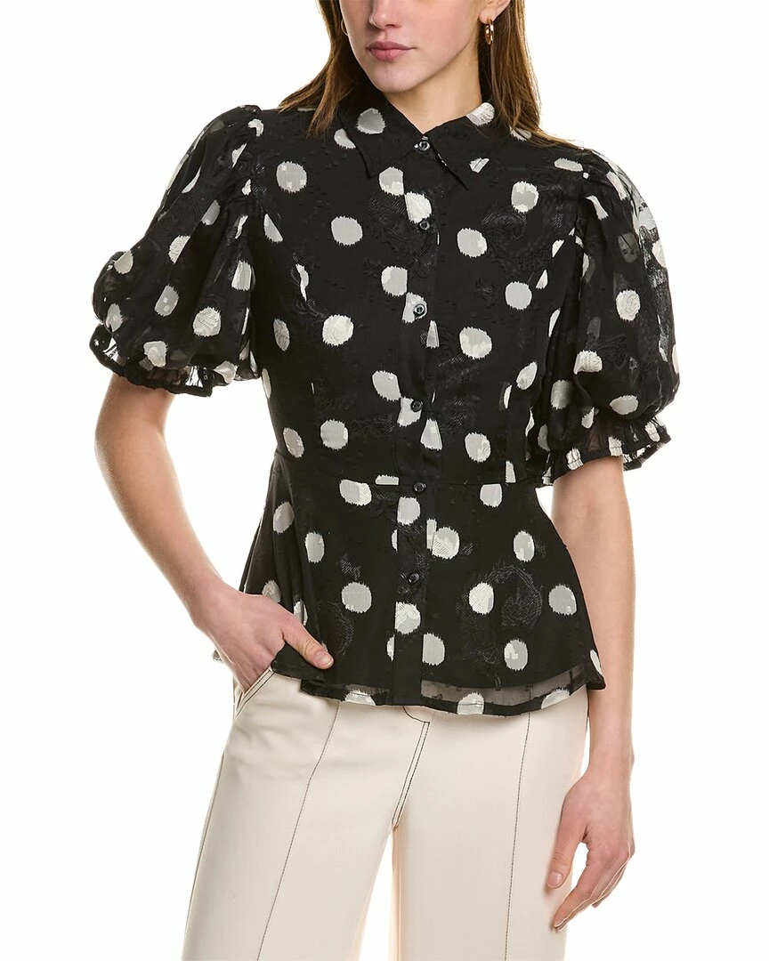 Gracia Button-Down peplum Top for women