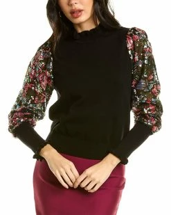 Gracia Sequined Sleeve Sweater for women