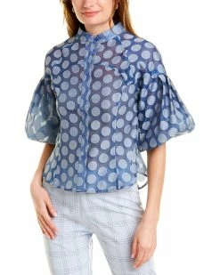 Gracia Polka Dot Paneled Top for women