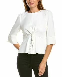 Gracia Twist Front Peplum Top for women