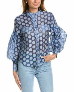 Gracia Sheer Polka Dot Blouse for women