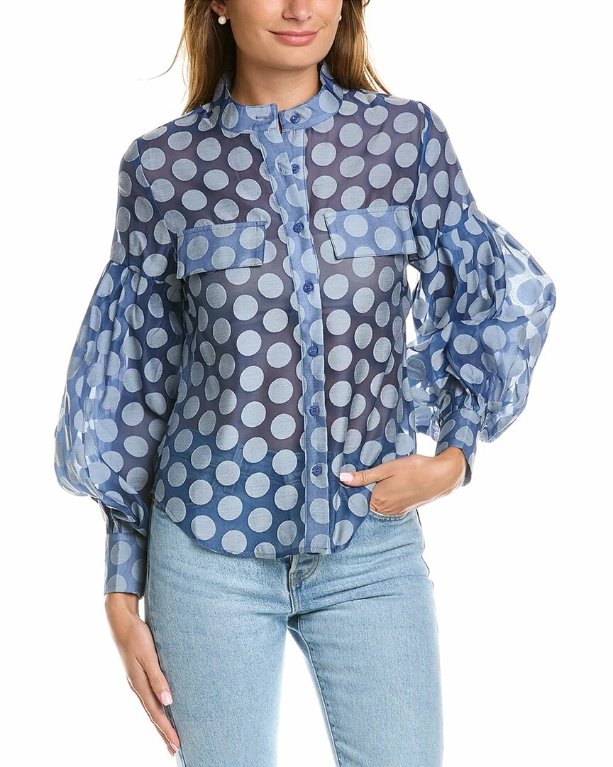 Gracia Sheer Polka Dot Blouse for women