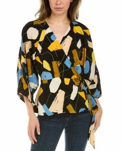 Gracia Paint Print Wrap Top for women