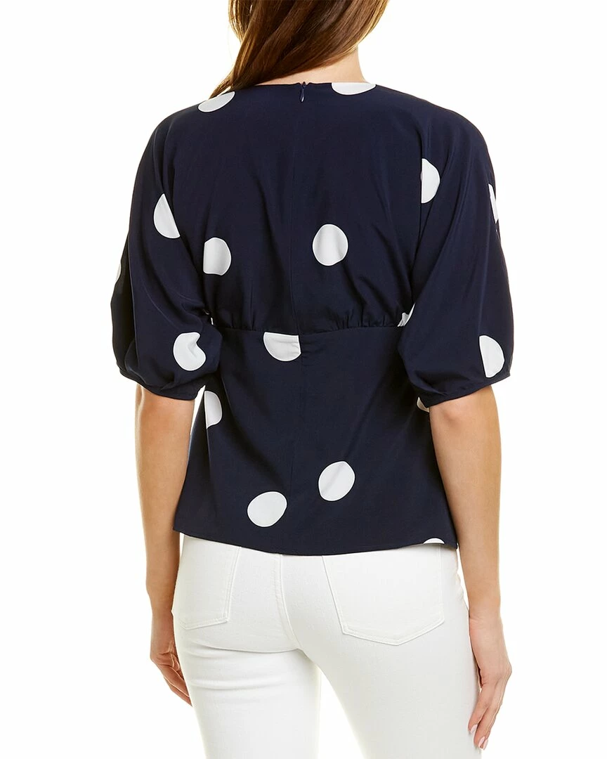 Gracia Low Collar V-Neck Dot Pattern Top for women - Image 2