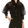 Gracia Tie-Neck Balloon Sleeve Top for women