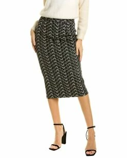 Gracia Flower Embroidered Midi Pencil Skirt for women