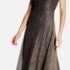Gracia Black And Gold Long Dress in Black And Gold for women